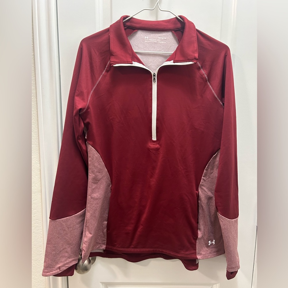 Under Armour Women's UA Cosy Half Zip Top League Red / White